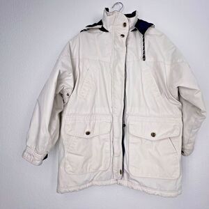 Vintage North crest Winter coat winter ski winter unisex Jacket cream pockets M.